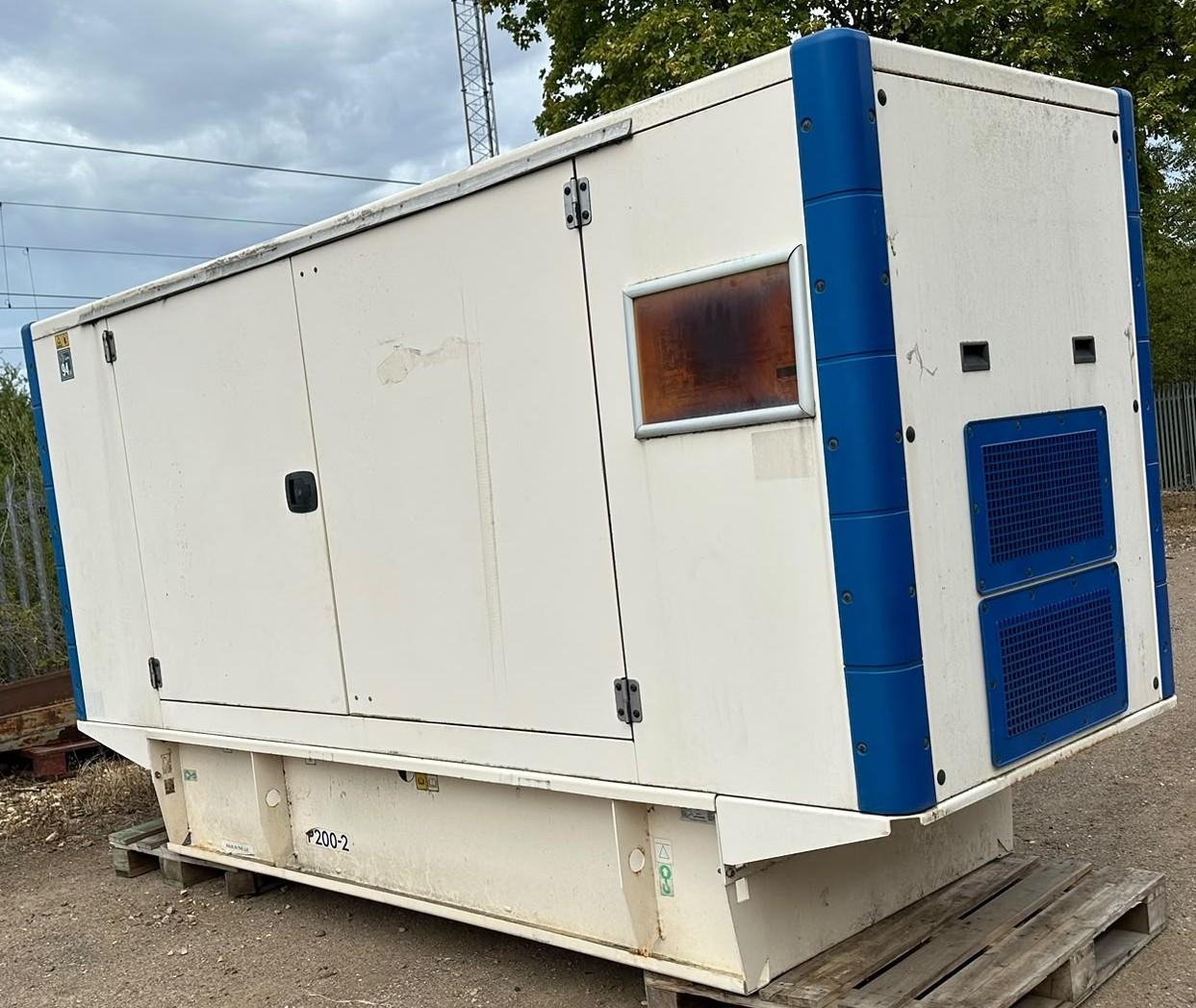 Rear corner and side of enclosure - 2012 FG Wilson P200-2 used generator