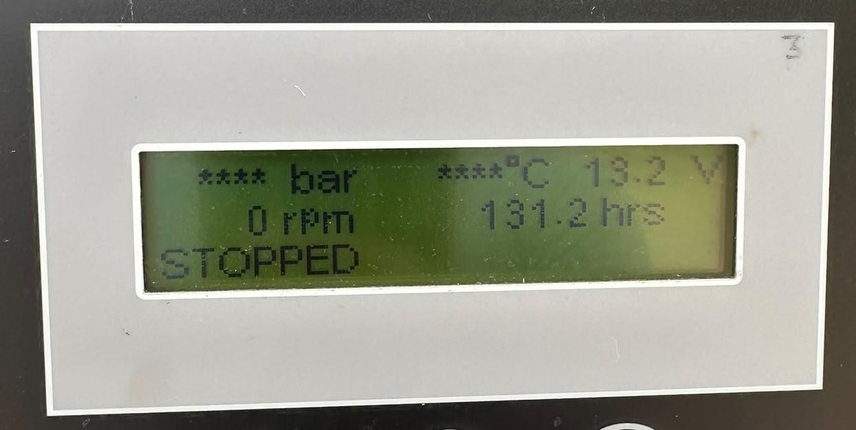 Controller display showing 131.2 hours - 2012 FG Wilson P200-2 used generator