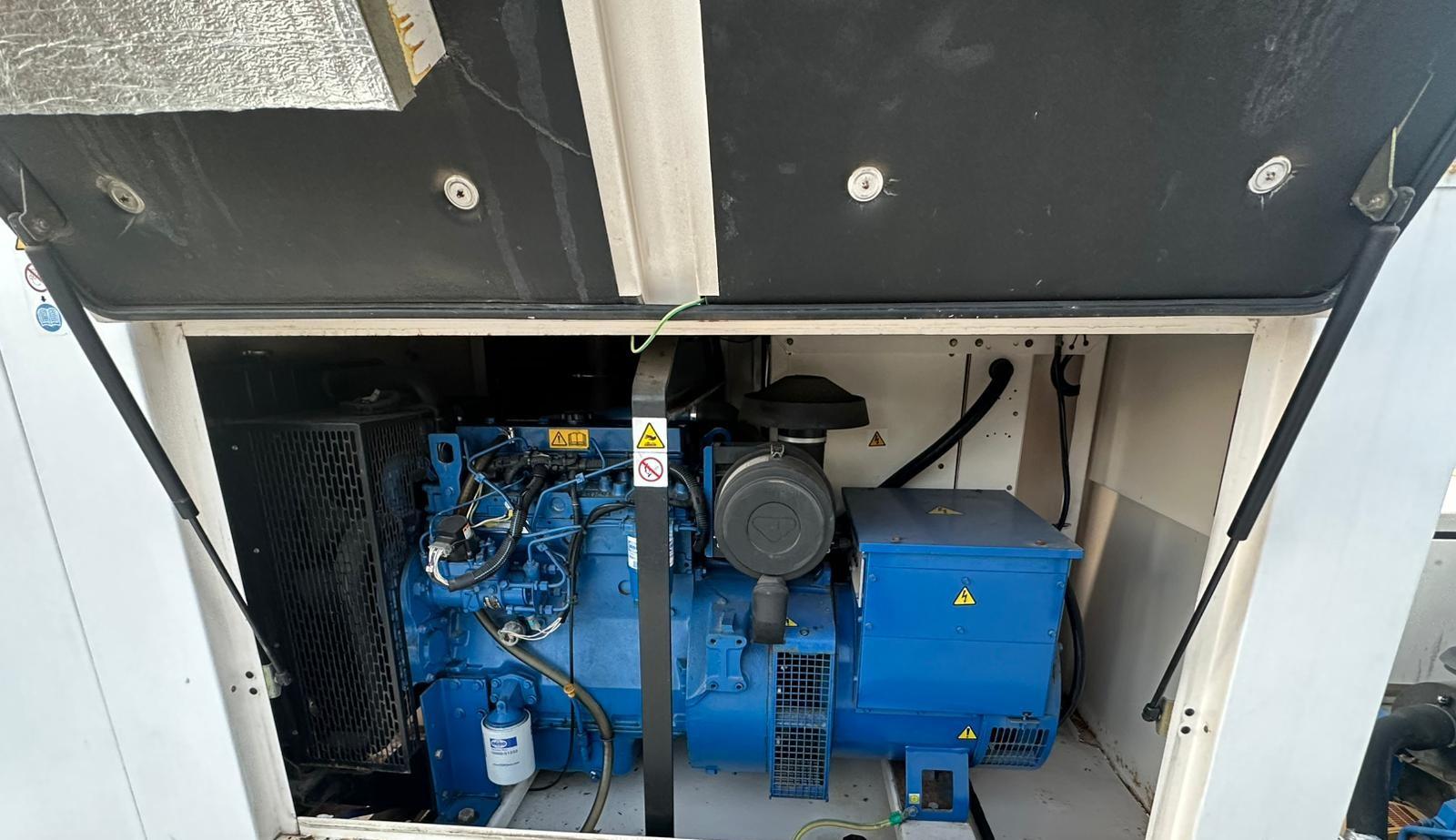 Engine and Stamford alternator inside the acoustic canopy - used FG Wilson P40P1 40 kVA diesel generator
