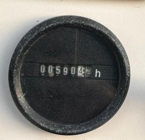 Hour meter showing approximately 590 hours - used FG Wilson P40P1 40 kVA diesel generator