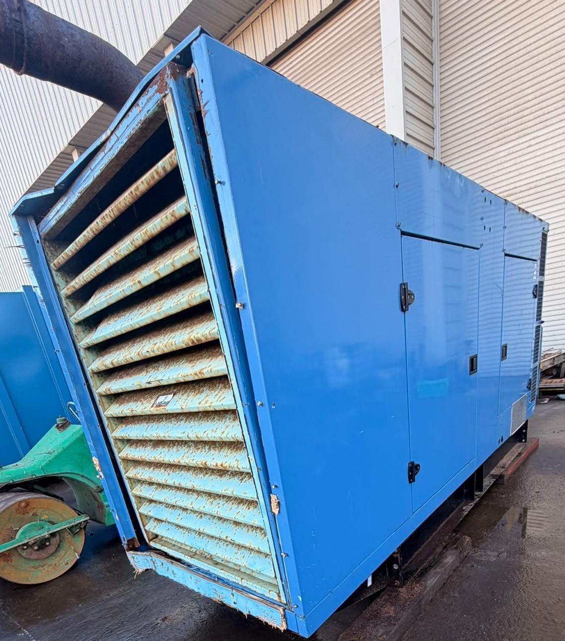 Opposite side of the 2006 SDMO J300K acoustic enclosure and skid-mounted base